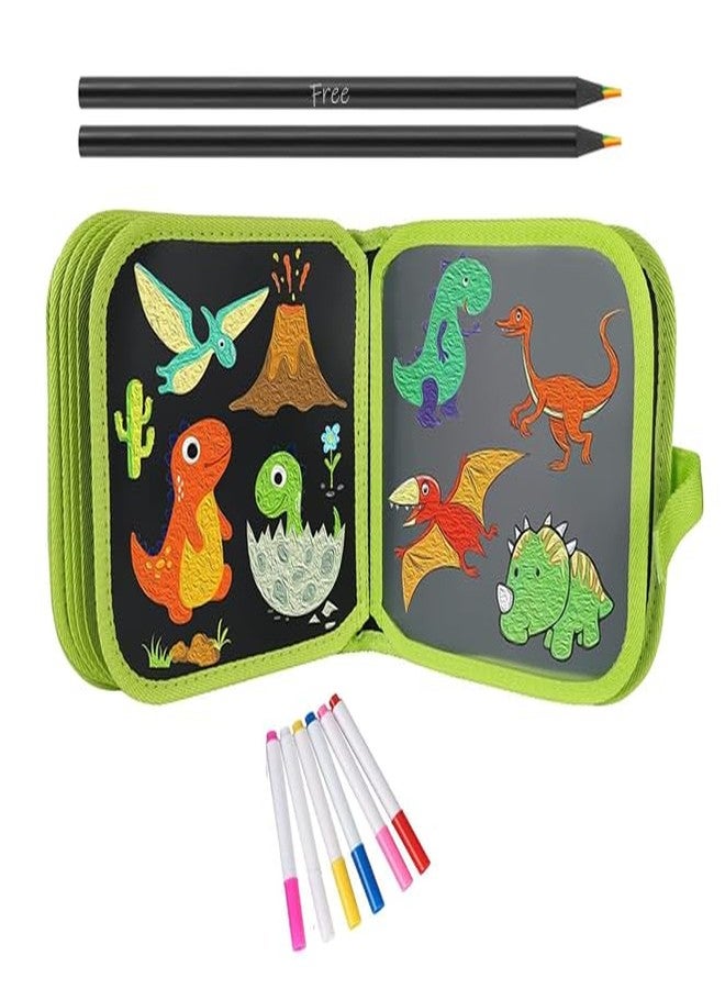 Finalize Erasable Book Doodle Set for Kids,Magic Drawing Book for Kids,Reusable Drawing Book,Watercolor Pens, Page Drawing,Road Trip Car Game Writing Painting Set - Boys and Girls (New Erasable Book) - Image 1